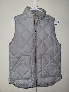 JCrew Quilted Light Gray Women’s Puffer Vest -